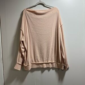 We The Free Peach Off-the-Shoulder Sweater